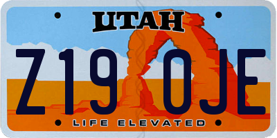 UT license plate Z190JE
