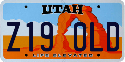 UT license plate Z190LD