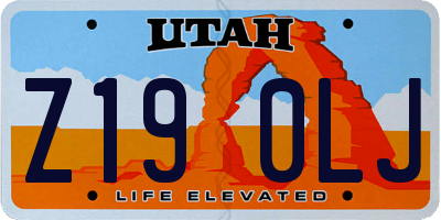 UT license plate Z190LJ