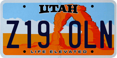 UT license plate Z190LN