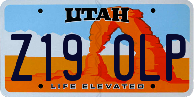 UT license plate Z190LP