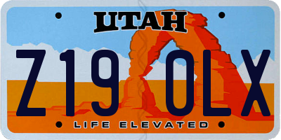 UT license plate Z190LX