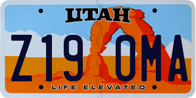 UT license plate Z190MA