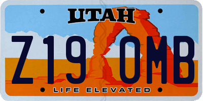 UT license plate Z190MB