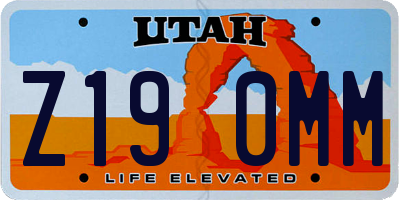 UT license plate Z190MM