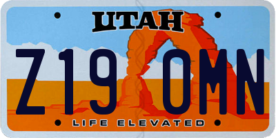UT license plate Z190MN
