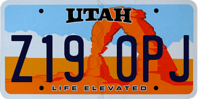 UT license plate Z190PJ