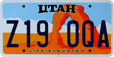 UT license plate Z190QA