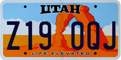 UT license plate Z190QJ
