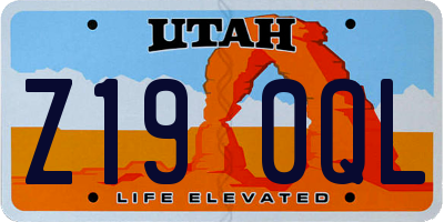 UT license plate Z190QL