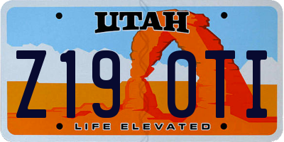 UT license plate Z190TI