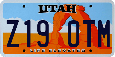UT license plate Z190TM