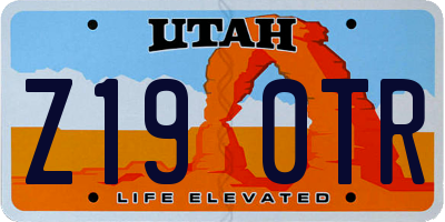UT license plate Z190TR