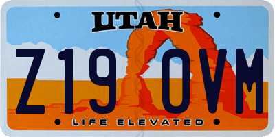 UT license plate Z190VM