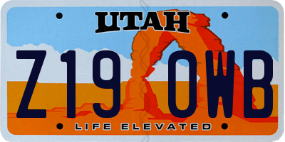 UT license plate Z190WB
