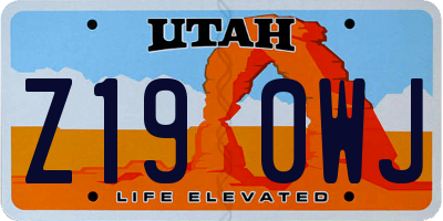 UT license plate Z190WJ