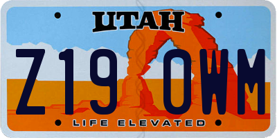 UT license plate Z190WM