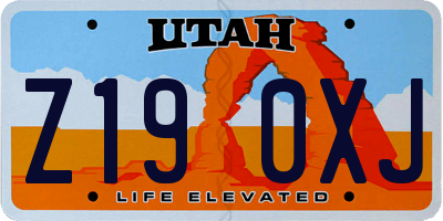 UT license plate Z190XJ