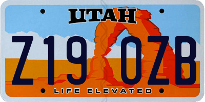 UT license plate Z190ZB