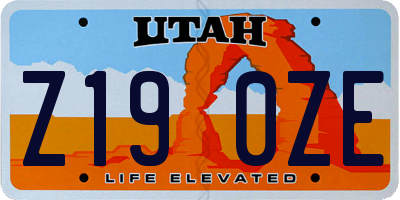 UT license plate Z190ZE