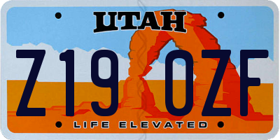 UT license plate Z190ZF