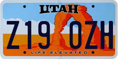 UT license plate Z190ZH