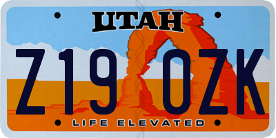UT license plate Z190ZK