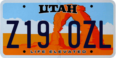 UT license plate Z190ZL