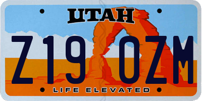 UT license plate Z190ZM