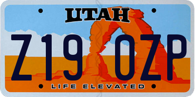 UT license plate Z190ZP