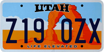 UT license plate Z190ZX