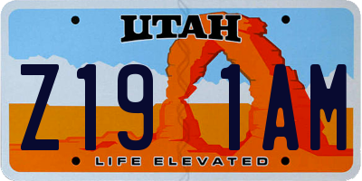 UT license plate Z191AM