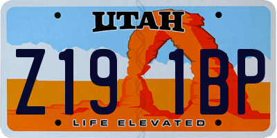 UT license plate Z191BP