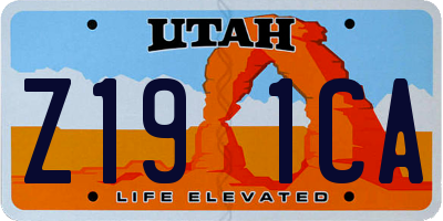 UT license plate Z191CA