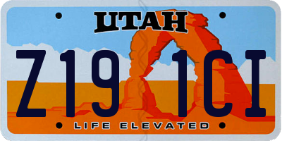 UT license plate Z191CI