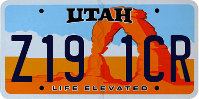 UT license plate Z191CR