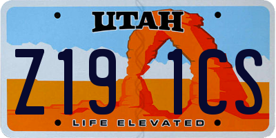 UT license plate Z191CS