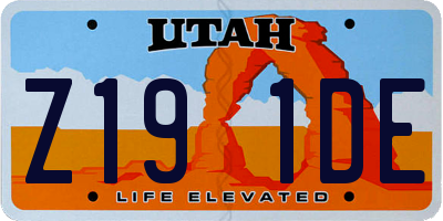 UT license plate Z191DE