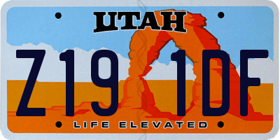UT license plate Z191DF