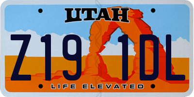 UT license plate Z191DL