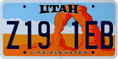 UT license plate Z191EB