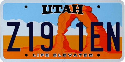 UT license plate Z191EN