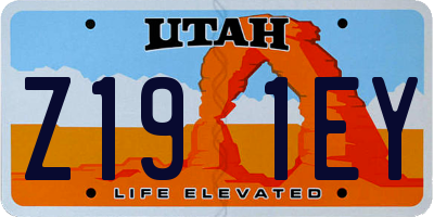 UT license plate Z191EY