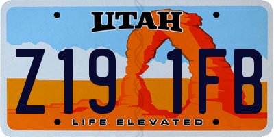 UT license plate Z191FB