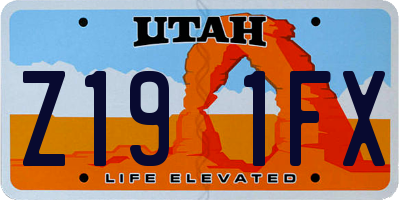 UT license plate Z191FX