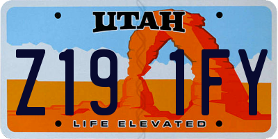 UT license plate Z191FY