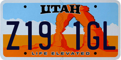 UT license plate Z191GL