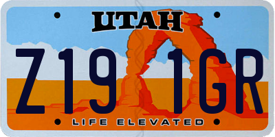 UT license plate Z191GR