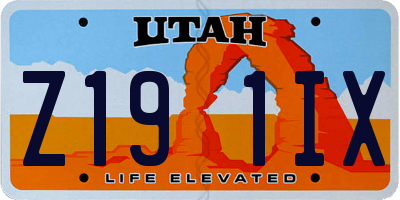 UT license plate Z191IX