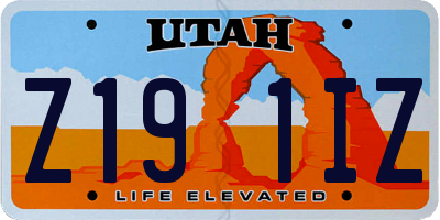 UT license plate Z191IZ